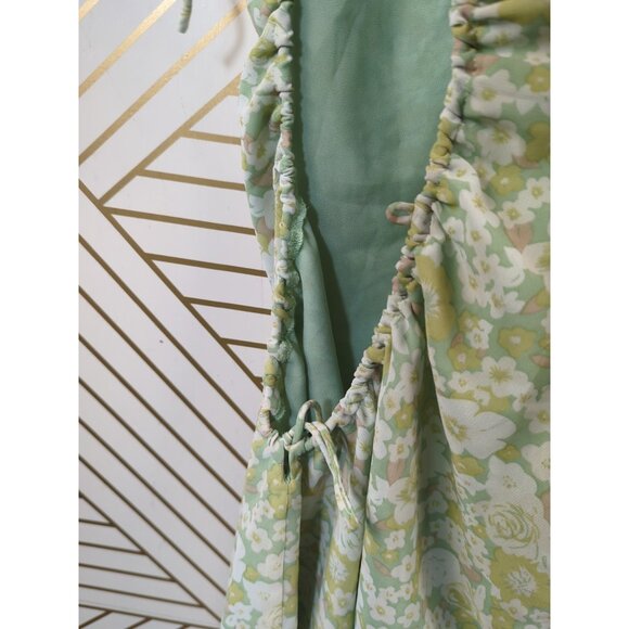 SABO SKIRT Women's SWAY DRESS Floral Green Cut Out Sides Size SMall READ - Picture 9 of 9